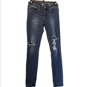 A’2nd Skinny Distressed Ankle Denim Jeans
